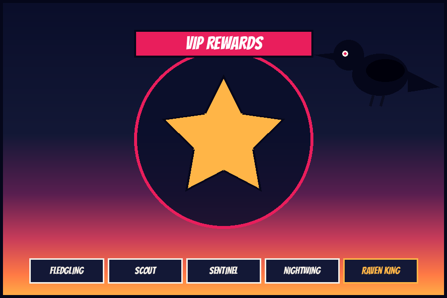 Reel Raven UK VIP rewards programme - five tiers from Fledgling to Raven King